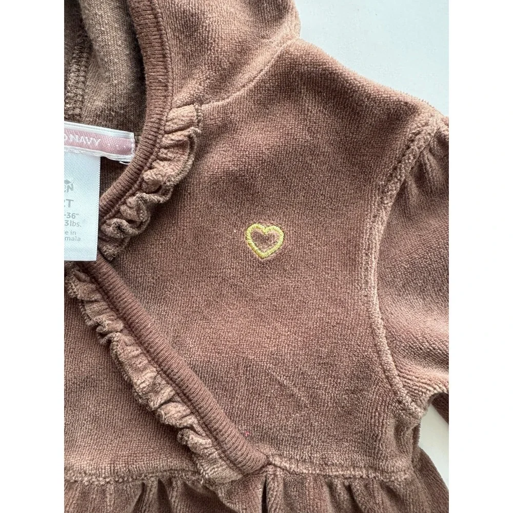 VTG Old Navy 2T Brown‎ Velour Dress